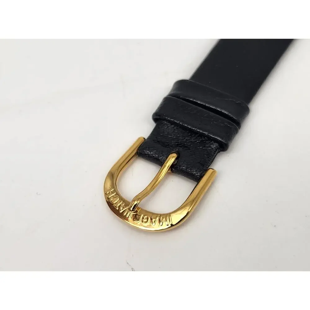 Image Watches Inc California Quartz White Dial Gold Case Black Leather Strap